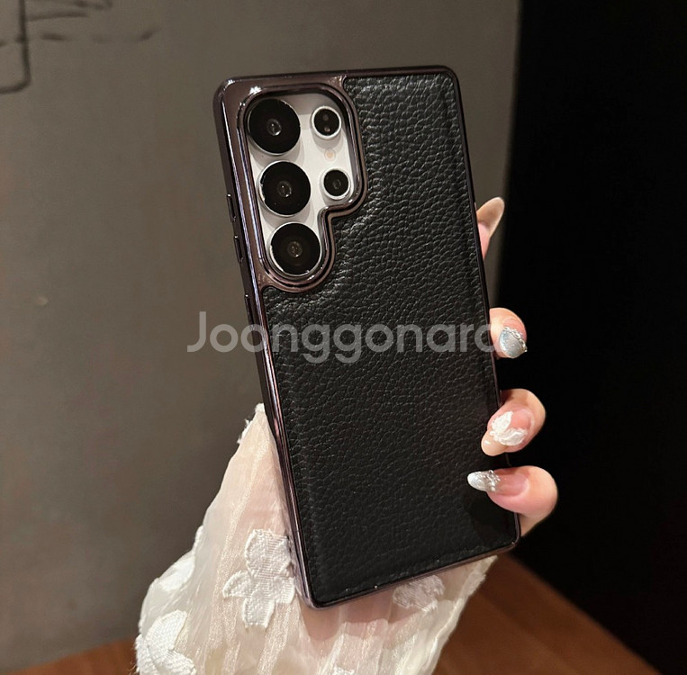 삼성 S24 / S25 울트라 케이스 | 가죽 텍스처 + 전기 도금 프레임 (가성비 추천)--2