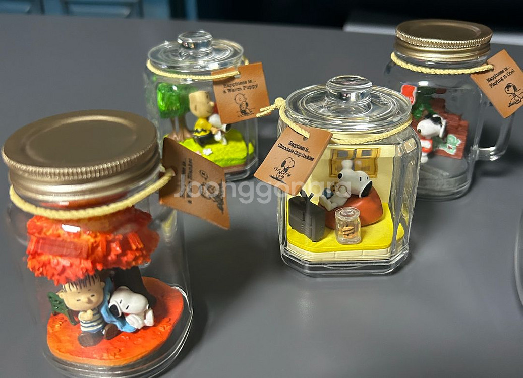 스누피 하니스 테라리움 피규어 세트--2