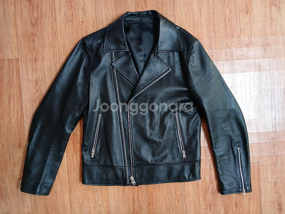 론트(정품) 남성 이탈리아 양가죽 자켓 블랙 M 95 (상태 최상급)--1