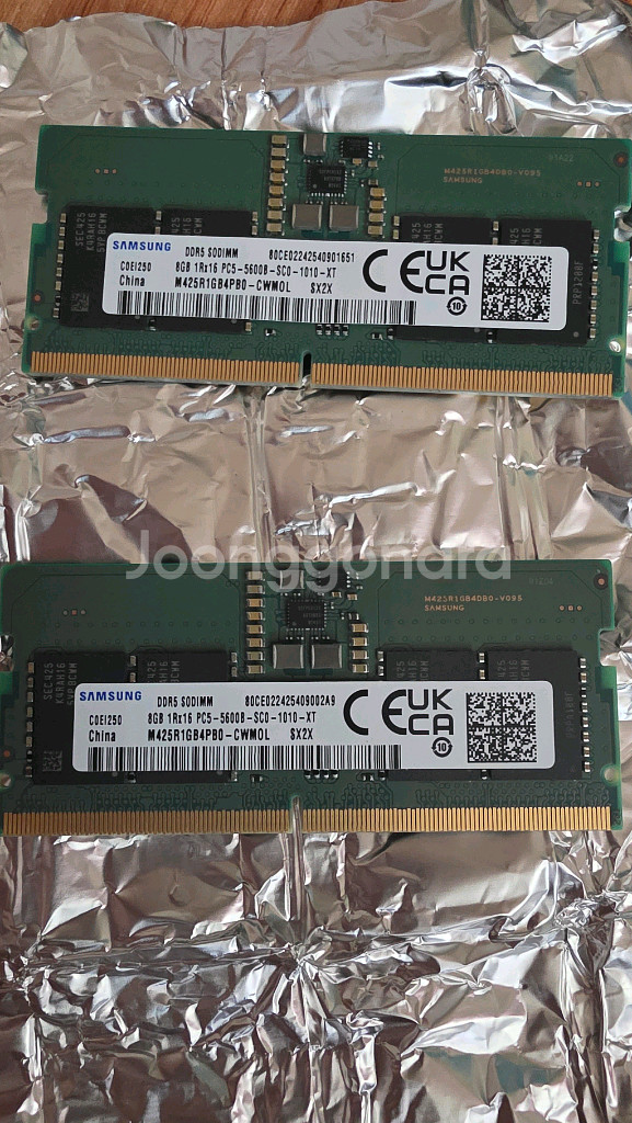 삼성 DDR5 5600 8GB 메모리 2개--1