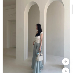 더마농 아멜리 핀턱 와이드 팬츠 민트 S