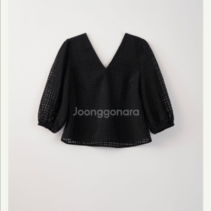 시에 sie 마티 체크 시어 블라우스 블랙 스몰 새상품