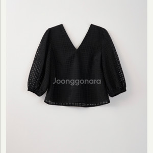 시에 sie 마티 체크 시어 블라우스 블랙 스몰 새상품