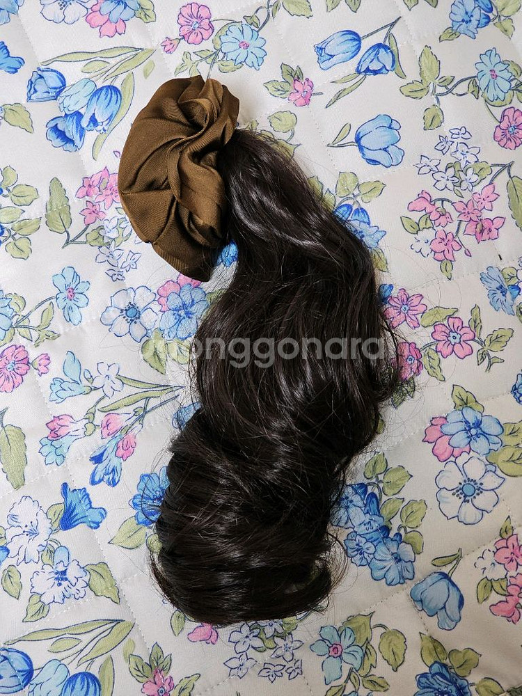 곱창 집게가발 웨이브 긴머리 포니테일 부분가발--0