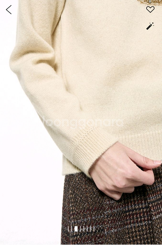 타임 캐시미어블렌드 프린지 니트탑 랑방 마인 더캐시미어--3