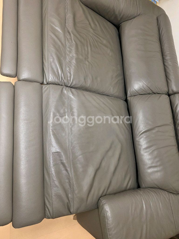 한샘 MVME 키안티 천연가죽 3인 리클라이너 소파--4