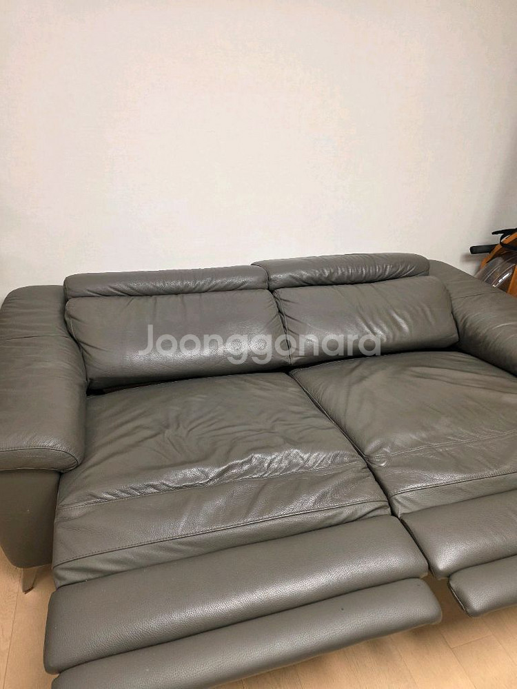 한샘 MVME 키안티 천연가죽 3인 리클라이너 소파--3