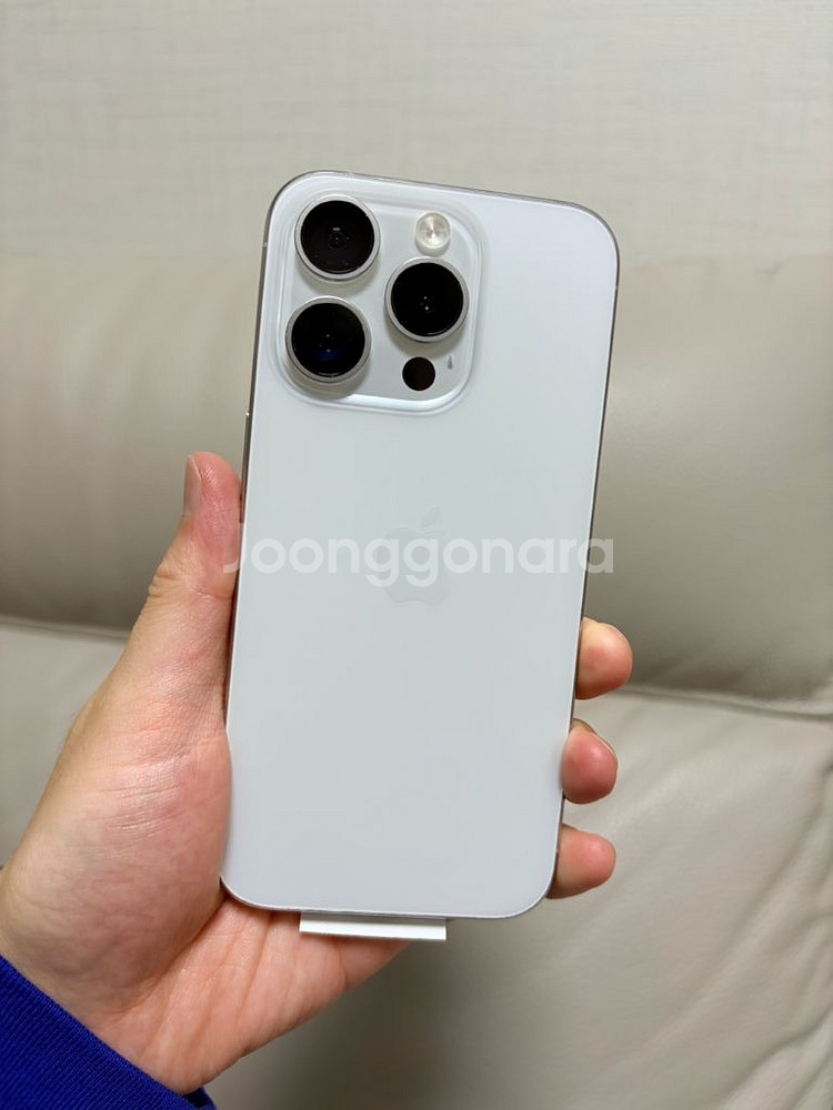 아이폰 15 Pro(프로) 화이트 256기가 + 애플케어플러스--0