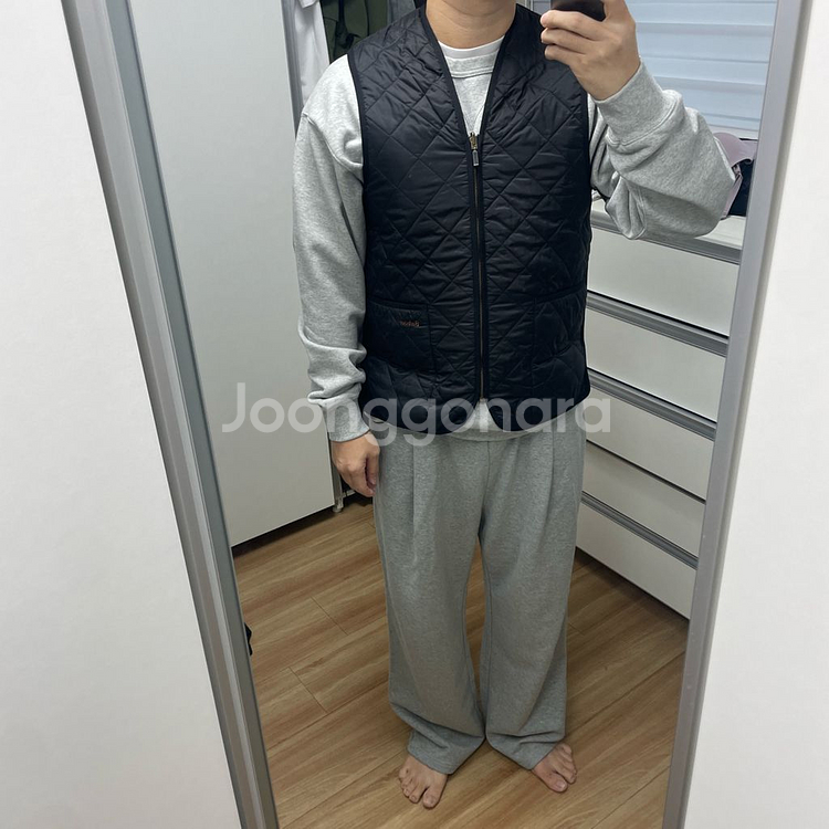 바버 내피 조끼 블랙(40)--9