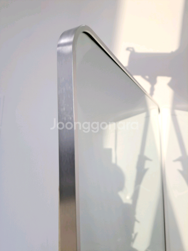 대형 미드센츄리 인테리어 전신거울 스틸 실버 라운드--1