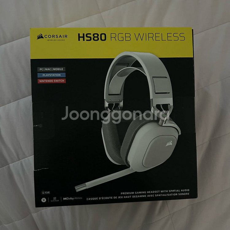 커세어 hs80 무선 게이밍 헤드셋 화이트--0