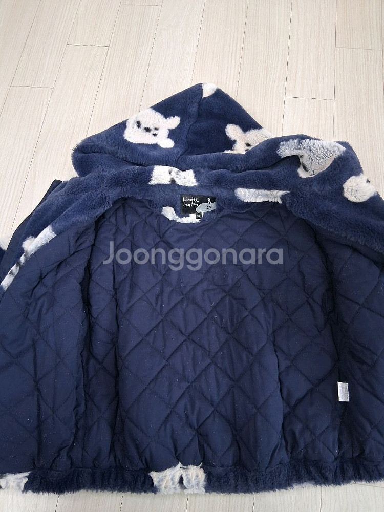 리미떼두두 곰돌이 패턴 후드 집업--2
