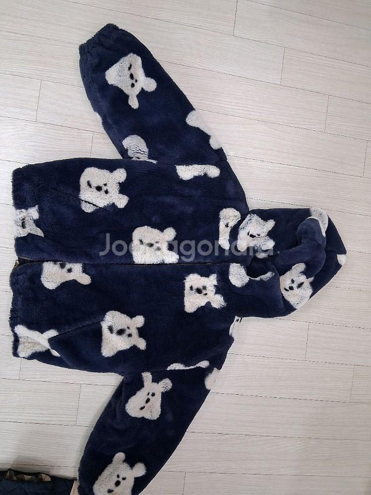 리미떼두두 곰돌이 패턴 후드 집업--3