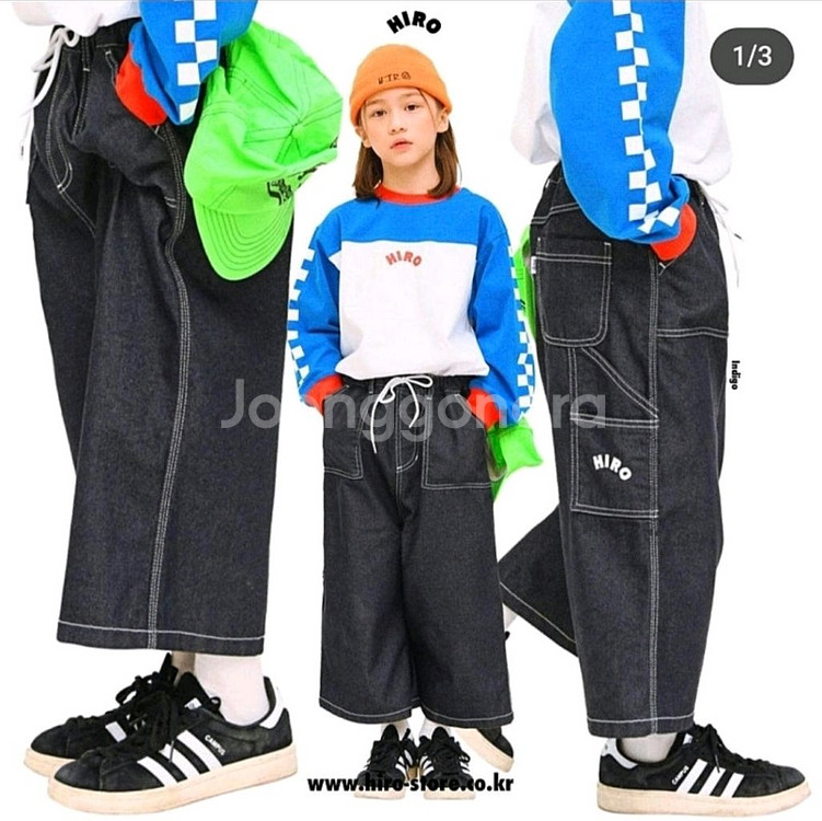 히로 아웃포켓7부 워크팬츠 스트라이프 티 140--0