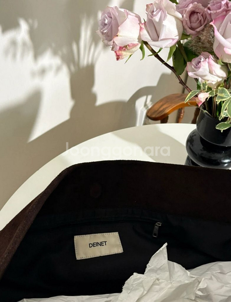 DEINET 스웨이드 숄더백 브라운--4