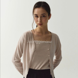 elloge 엘로주 아이린 가디건, 슬리브리스 셋업 페일핑크