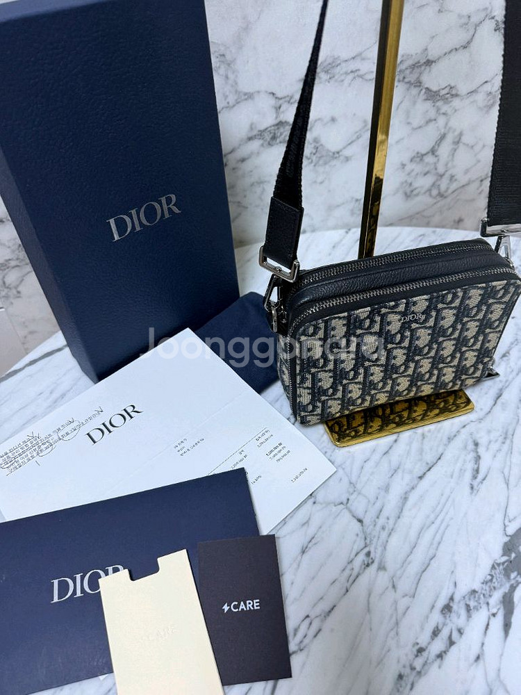 디올 오블리크 스트랩 파우치 크로스백 메신저백--3