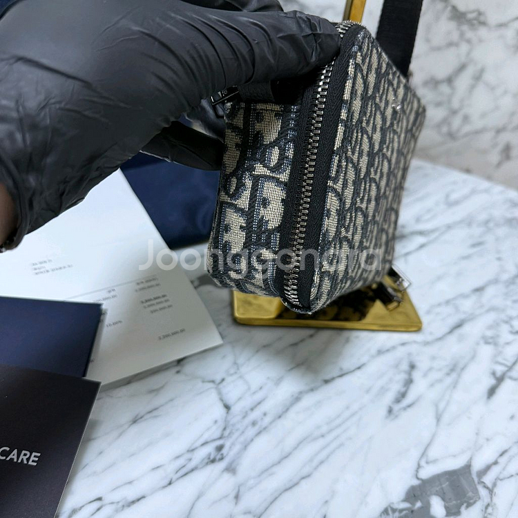 디올 오블리크 스트랩 파우치 크로스백 메신저백--4