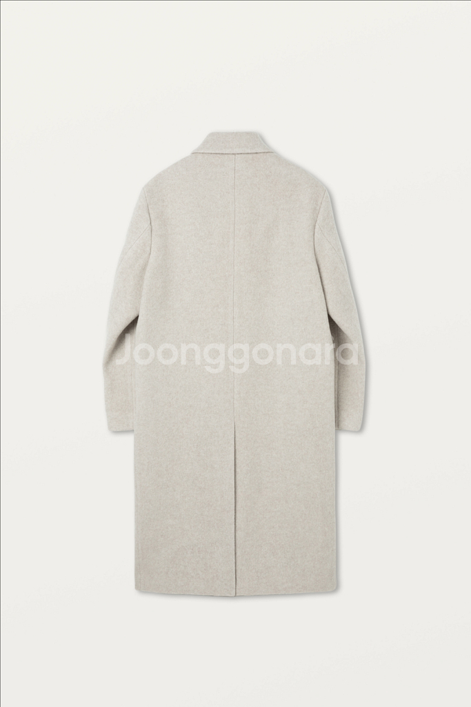 솔리드옴므 22fw 라이트그레이 싱글 롱 트윌 코트46--1