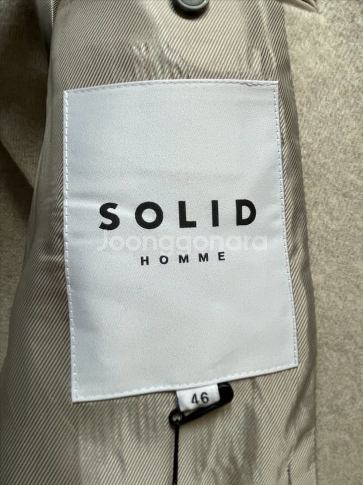 솔리드옴므 22fw 라이트그레이 싱글 롱 트윌 코트46--6