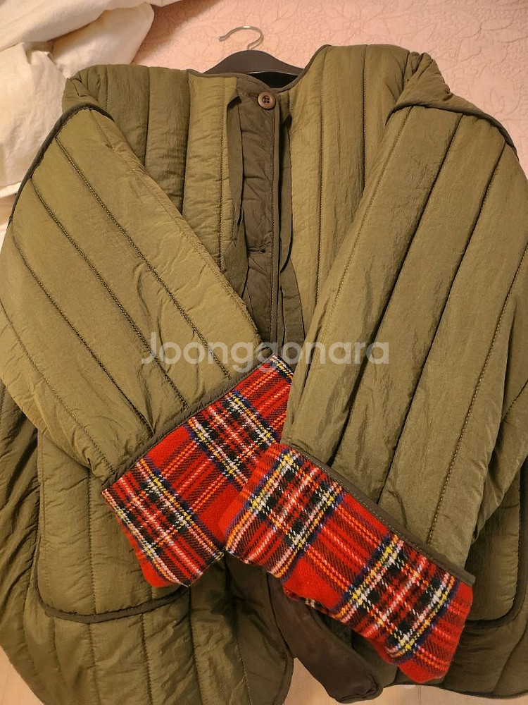 플란넬 패치 워싱 패딩 점퍼--1