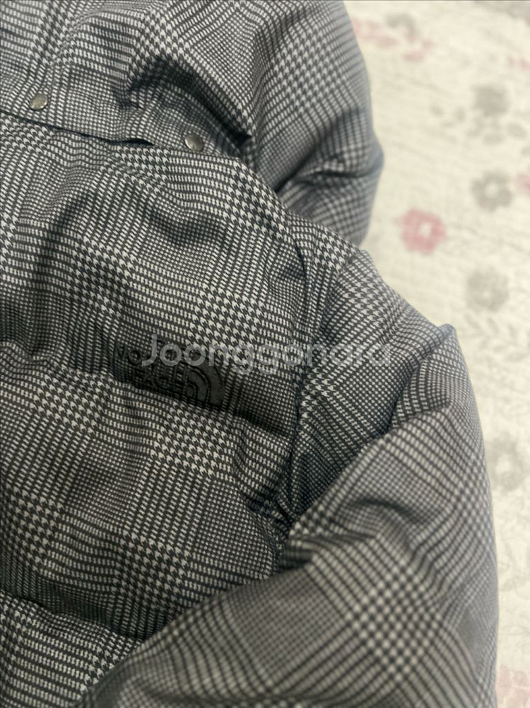 노스페이스 체크 롱패딩--3