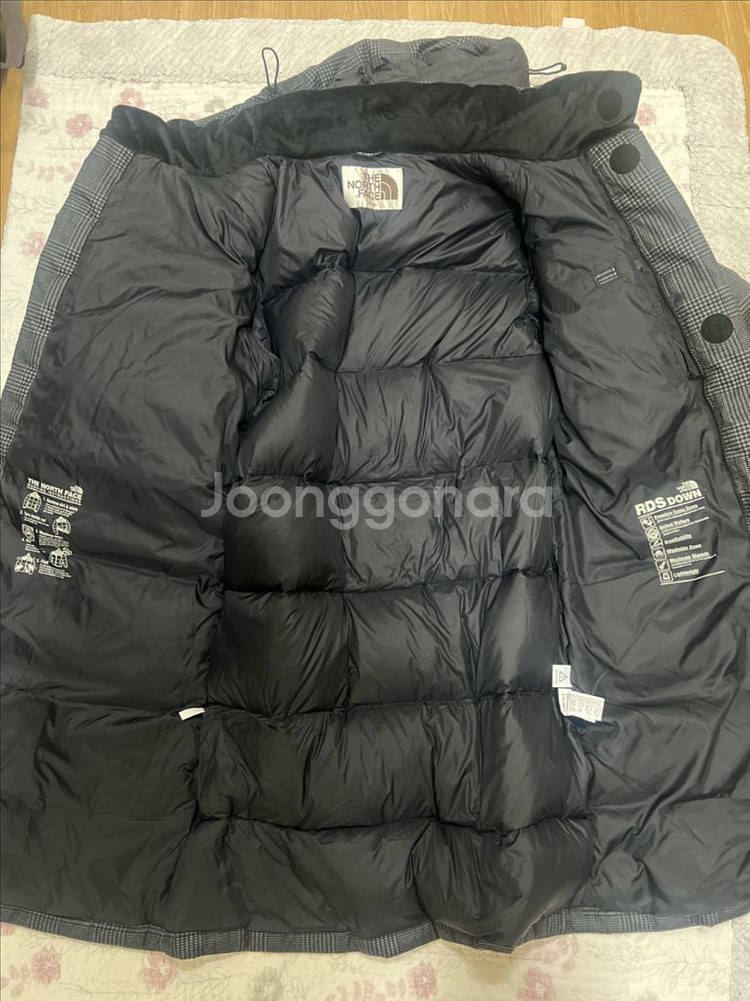 노스페이스 체크 롱패딩--6