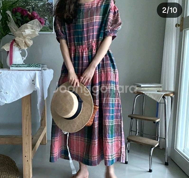 로즈베이 체크 원피스--0