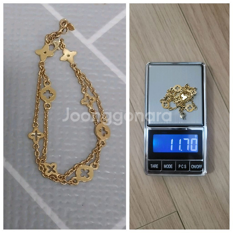 24k 루이비통 디자인 순금 팔찌 3돈(11.25g+0.45g)--0