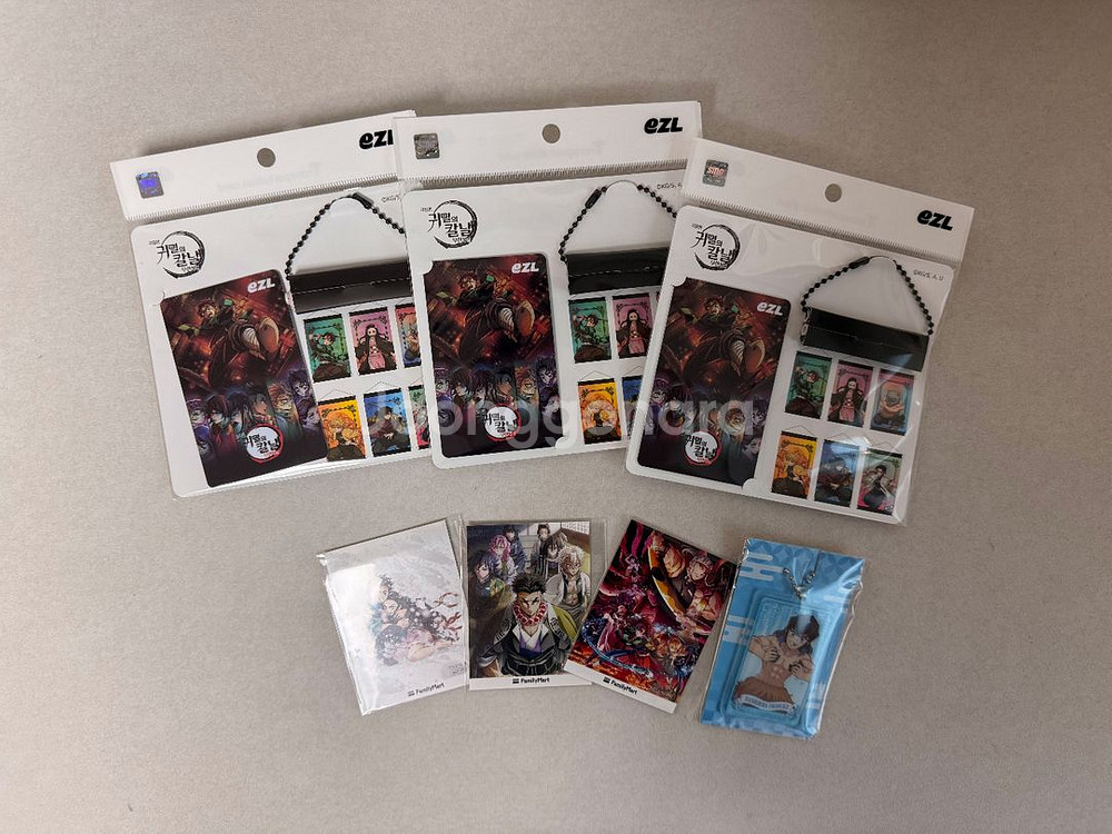 귀멸의칼날 교통카드 cu 태피스트리 미개봉 일본 한정 굿즈증정--0