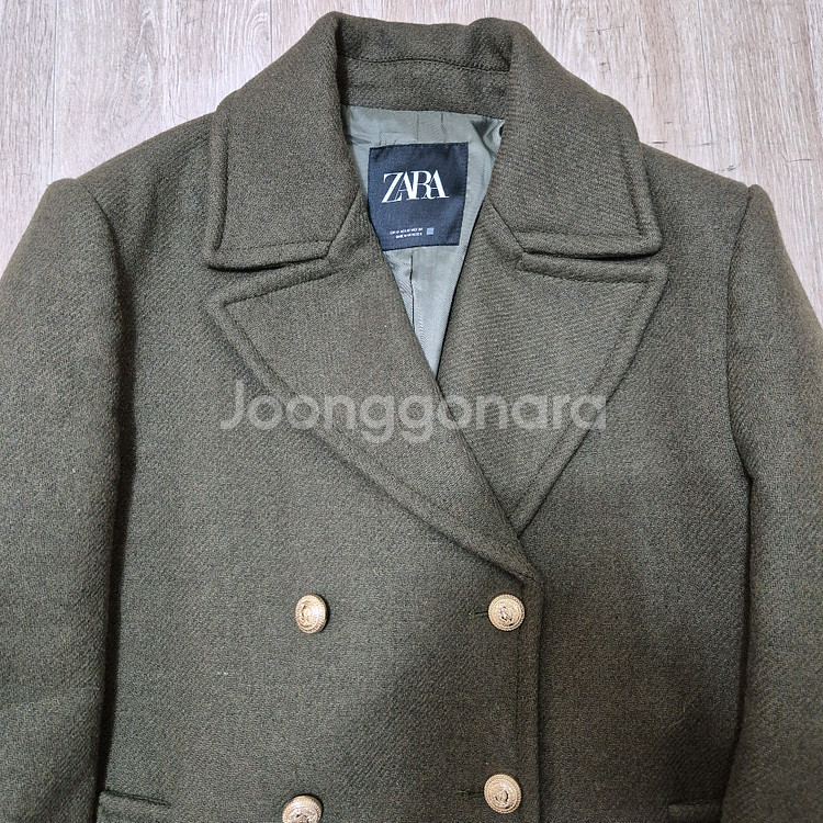 자라 남성 금장 버튼 더플 코트 자켓--1
