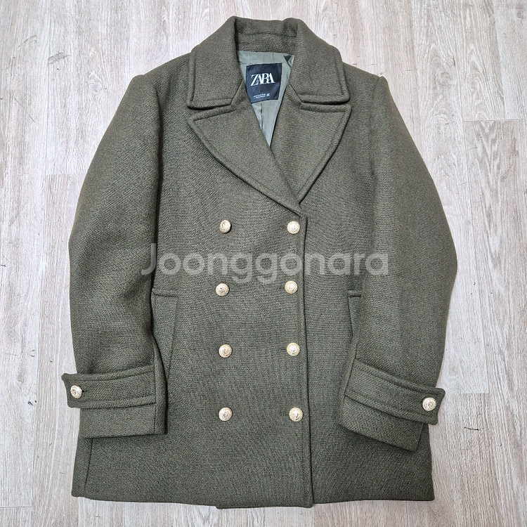 자라 남성 금장 버튼 더플 코트 자켓--0