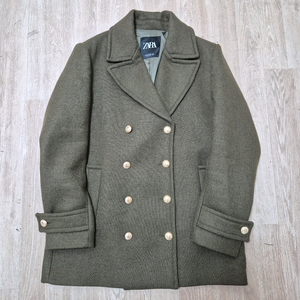 자라 남성 금장 버튼 더플 코트 자켓