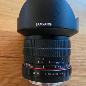 (캐논 마운트) 삼양 14mm F2.8 광각 렌즈 - (소니용) FOTGA 어댑터 포함