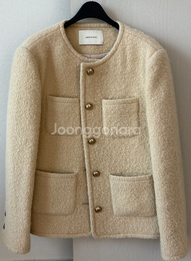 르유니 부클 트위드자켓 베이지--1