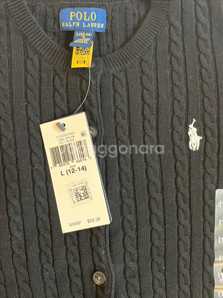 새상품) 폴로 걸즈 가디건 (블랙, 핑크ㅎ--9