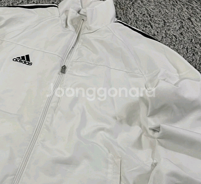 아디다스 화이트 바람막이 트랙탑 져지자켓 95/M--1