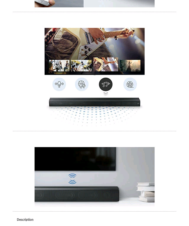 삼성 사운드바 HW-MS550/KR 2.0채널 무선 블루투스 사운드--2