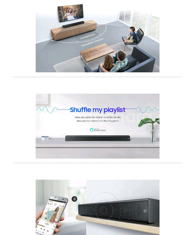 삼성 사운드바 HW-MS550/KR 2.0채널 무선 블루투스 사운드--1