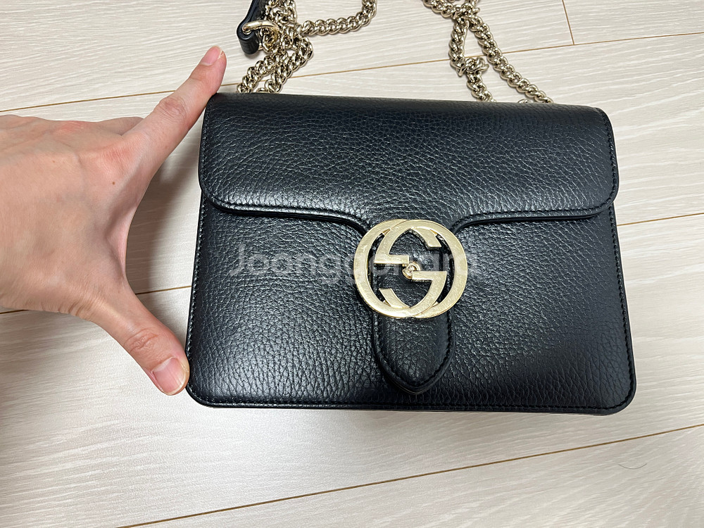 구찌 인터로킹 체인 숄더백 미니--1