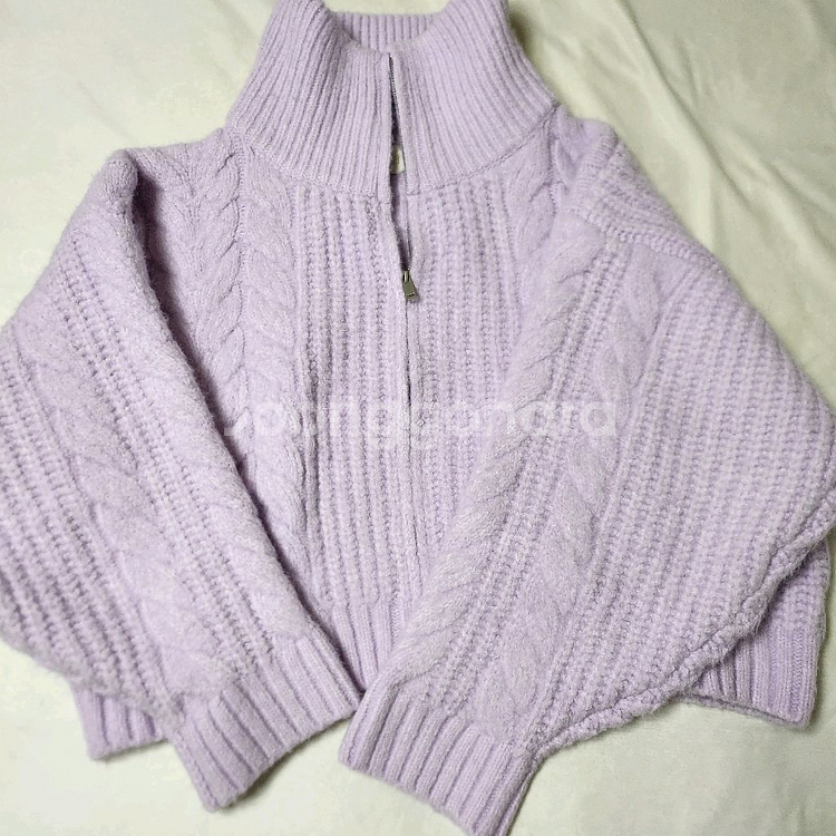 드레스반티아 꽈배기 집업 라벤더--3