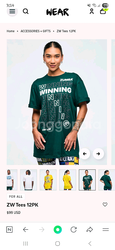 (새상품) 줌바웨어 ZW 티셔츠--1