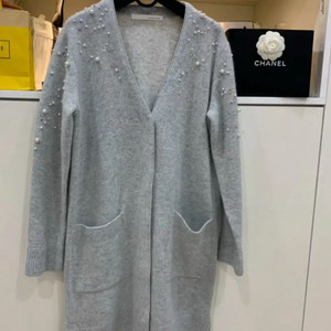 레니본 파스텔 진주 롱가디건 (55-66)