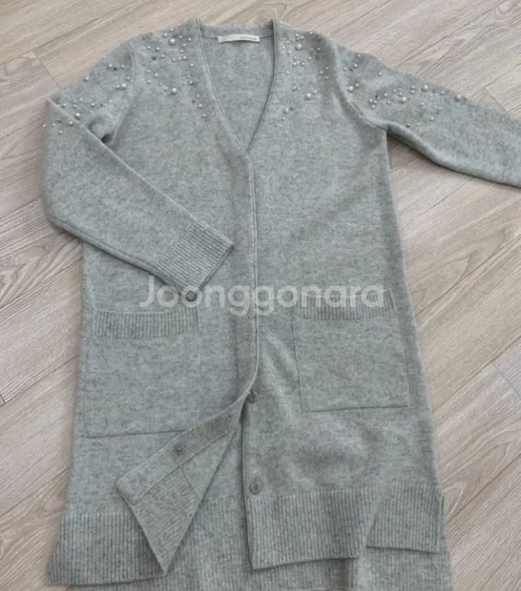 레니본 파스텔 진주 롱가디건 (55-66)--3