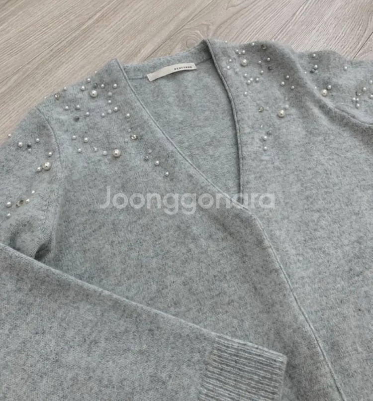 레니본 파스텔 진주 롱가디건 (55-66)--6