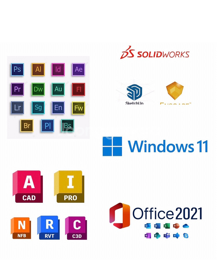정품 윈도우 오피스 한컴 오토캐드 어도비 스케치업 등--0