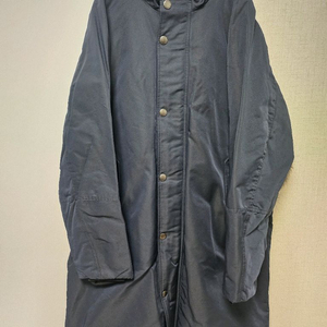 커스텀멜로우 라쿤퍼 구스다운 롱패딩 네이비