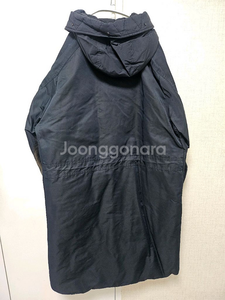 커스텀멜로우 라쿤퍼 구스다운 롱패딩 네이비--8