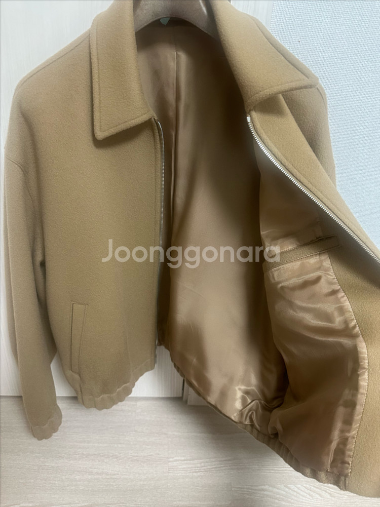 시스템옴므 22fw 모,캐시미어 혼방 크롭 자켓 카멜--3