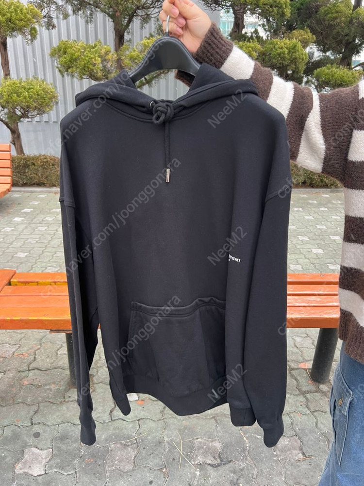 22SS-우영미 플라워 프린트 백로고 후드 블랙(50사이즈, 105) 이미지